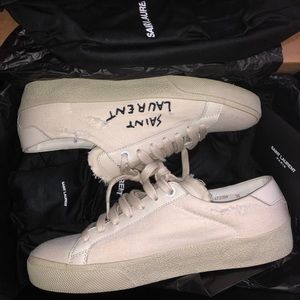 Saint Laurent Embroidered Court Sneakers Size 35